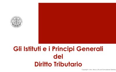 Istituti e principi generali di Diritto Tributario